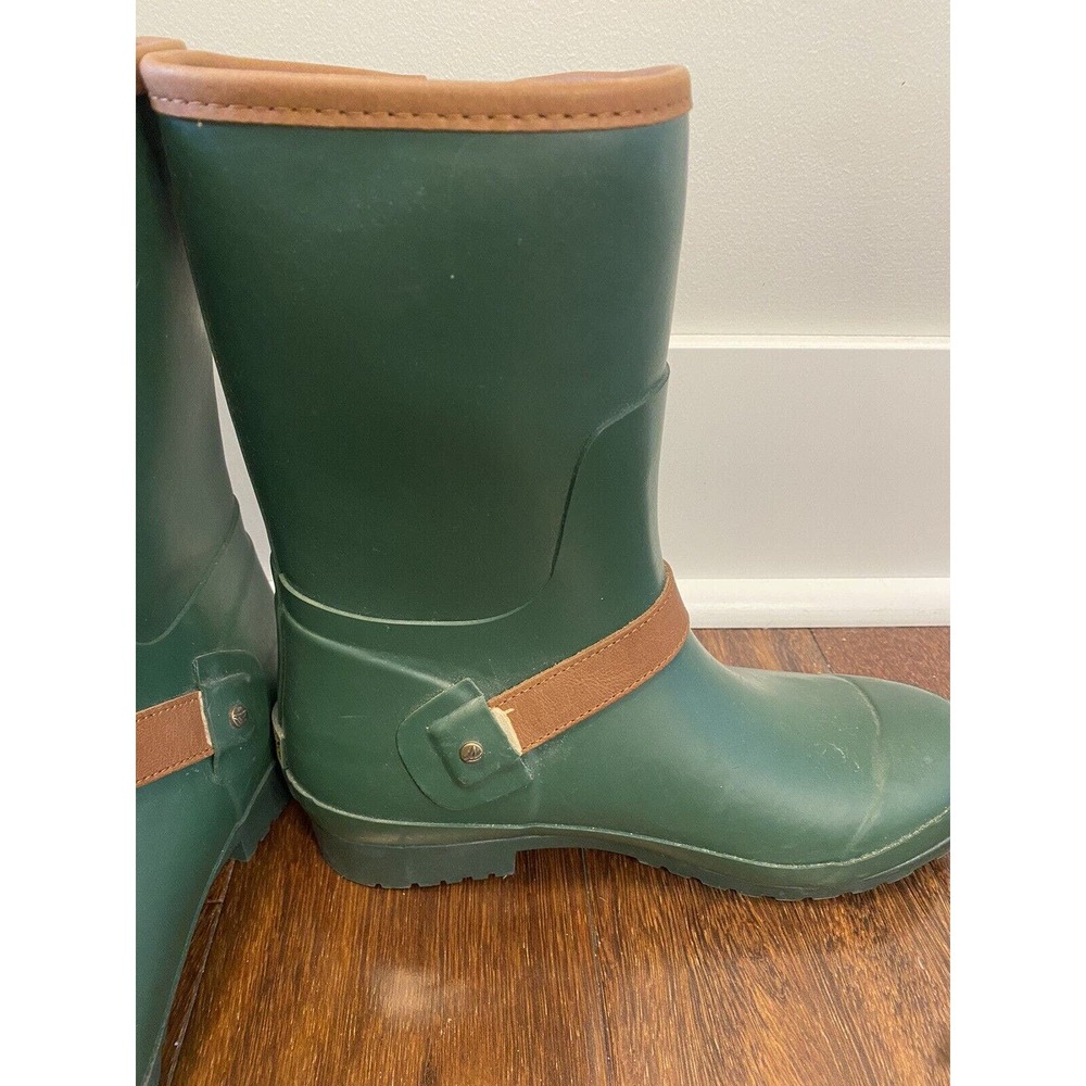Sperry Top Sider Walker Fog Women's sz7 Rain Boots Green Retro Classic buckle - Picture 7 of 10